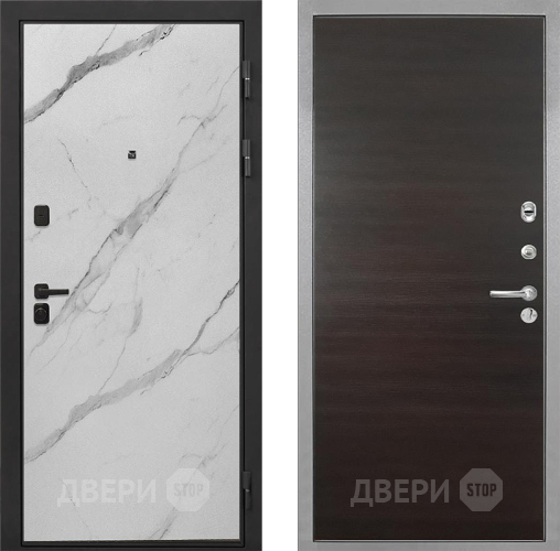 Дверь Интекрон (INTECRON) Профит Black Мрамор Арктик Гладкая Эковенге поперечный в Жуковский