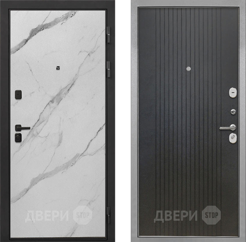 Входная металлическая Дверь Интекрон (INTECRON) Профит Black Мрамор Арктик ФЛ-295 Лофт черный в Жуковский