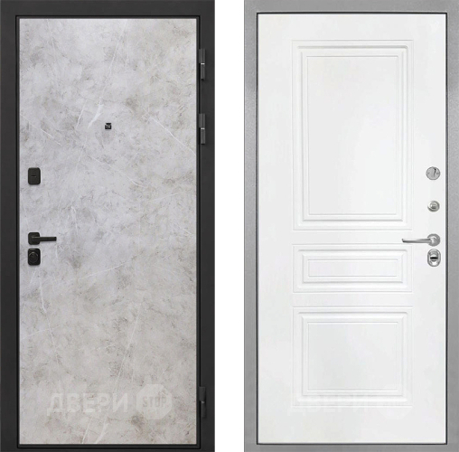 Входная металлическая Дверь Интекрон (INTECRON) Профит Black Мрамор Светлый ФЛ-243 Белый матовый в Жуковский