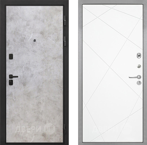 Входная металлическая Дверь Интекрон (INTECRON) Профит Black Мрамор Светлый Лучи-М Софт милк в Жуковский