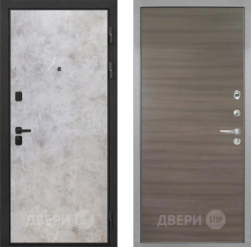 Входная металлическая Дверь Интекрон (INTECRON) Профит Black Мрамор Светлый Гладкая Дуб тоскано поперечный в Жуковский