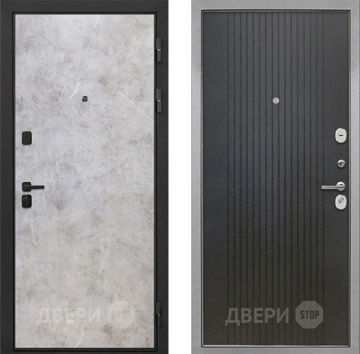 Дверь Интекрон (INTECRON) Профит Black Мрамор Светлый ФЛ-295 Лофт черный в Жуковский