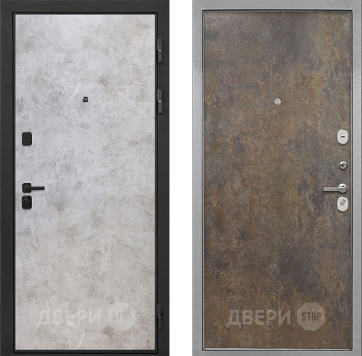 Входная металлическая Дверь Интекрон (INTECRON) Профит Black Мрамор Светлый Гладкая Гранж в Жуковский