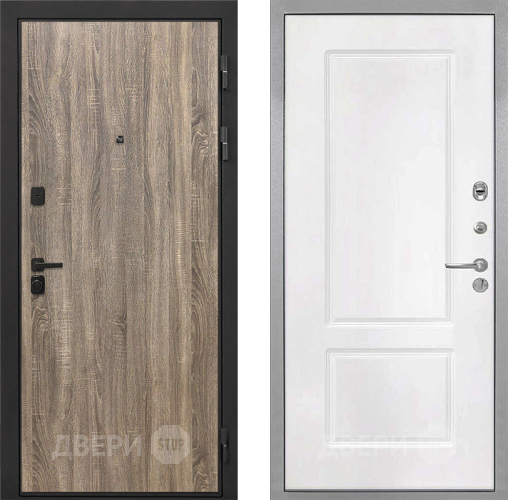 Входная металлическая Дверь Интекрон (INTECRON) Профит Black Дуб Турин КВ-2 Белый матовый в Жуковский