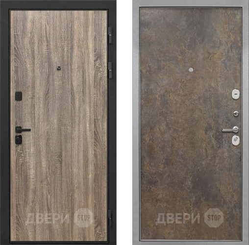 Входная металлическая Дверь Интекрон (INTECRON) Профит Black Дуб Турин Гладкая Гранж в Жуковский