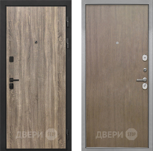 Входная металлическая Дверь Интекрон (INTECRON) Профит Black Дуб Турин Гладкая шпон Венге коричневый в Жуковский