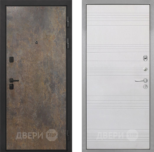 Входная металлическая Дверь Интекрон (INTECRON) Профит Black Гранж ФЛ-316 Белый ясень в Жуковский
