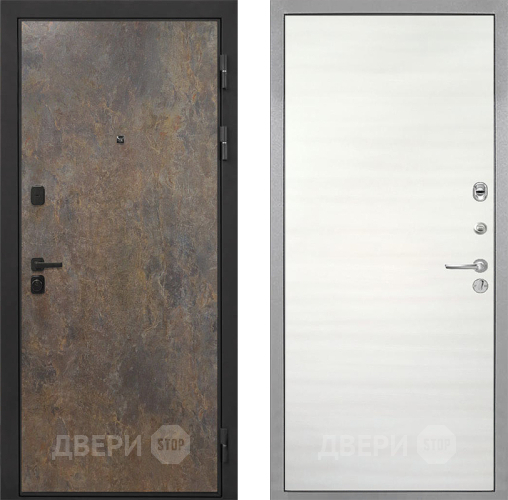 Входная металлическая Дверь Интекрон (INTECRON) Профит Black Гранж Гладкая Дуб сильвер поперечный в Жуковский
