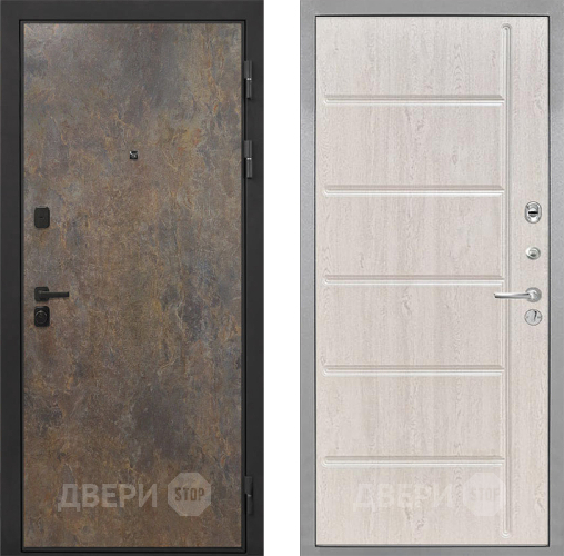 Входная металлическая Дверь Интекрон (INTECRON) Профит Black Гранж ФЛ-102 Сосна белая в Жуковский