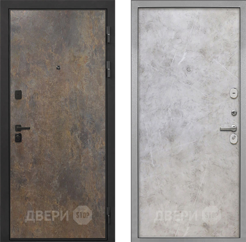 Входная металлическая Дверь Интекрон (INTECRON) Профит Black Гранж Гладкая Мрамор светлый в Жуковский