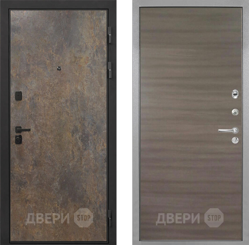 Входная металлическая Дверь Интекрон (INTECRON) Профит Black Гранж Гладкая Дуб тоскано поперечный в Жуковский