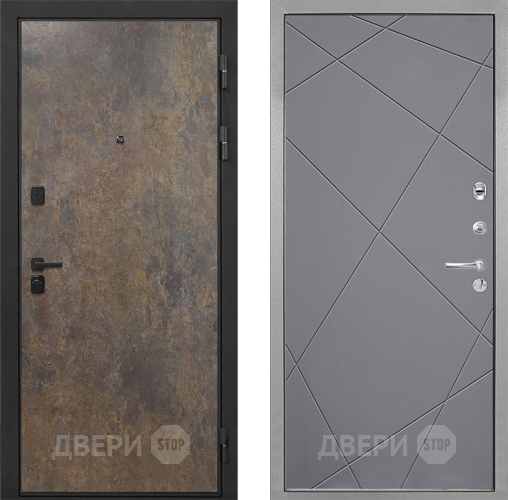 Входная металлическая Дверь Интекрон (INTECRON) Профит Black Гранж Лучи-М Графит софт в Жуковский