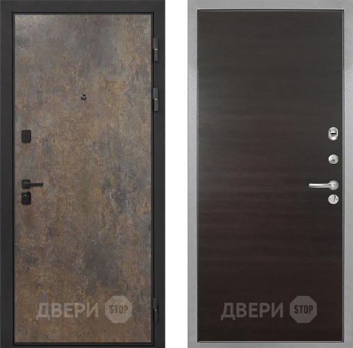 Входная металлическая Дверь Интекрон (INTECRON) Профит Black Гранж Гладкая Эковенге поперечный в Жуковский