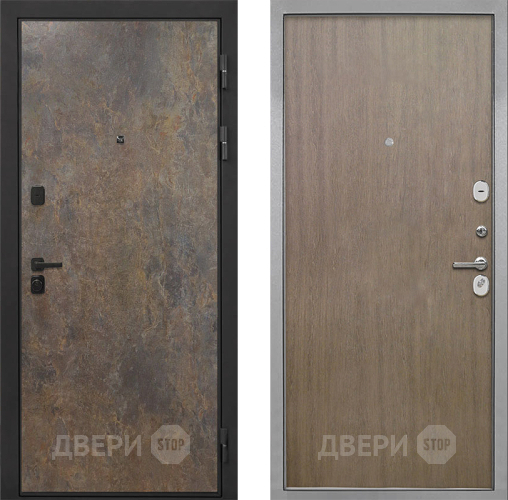 Входная металлическая Дверь Интекрон (INTECRON) Профит Black Гранж Гладкая шпон Венге коричневый в Жуковский