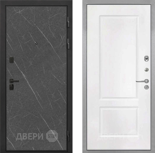 Входная металлическая Дверь Интекрон (INTECRON) Профит Black Гранит Лава Оникс КВ-2 Белый матовый в Жуковский