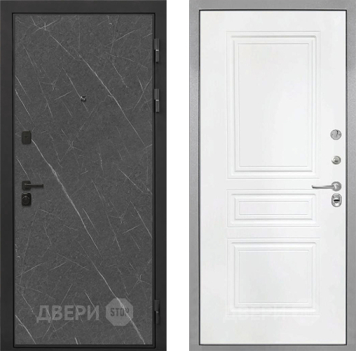 Входная металлическая Дверь Интекрон (INTECRON) Профит Black Гранит Лава Оникс ФЛ-243 Белый матовый в Жуковский