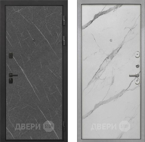 Входная металлическая Дверь Интекрон (INTECRON) Профит Black Гранит Лава Оникс Гладкая Мрамор натуральный арктик в Жуковский