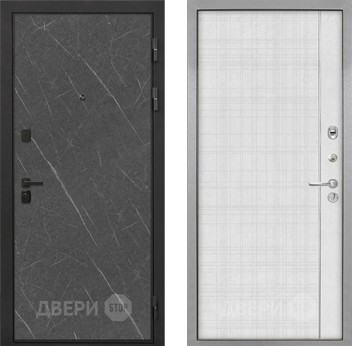 Входная металлическая Дверь Интекрон (INTECRON) Профит Black Гранит Лава Оникс В-07 с молдингом Лофт белый в Жуковский