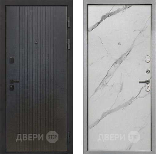 Входная металлическая Дверь Интекрон (INTECRON) Профит Black ФЛ-295 Гладкая Мрамор натуральный арктик в Жуковский
