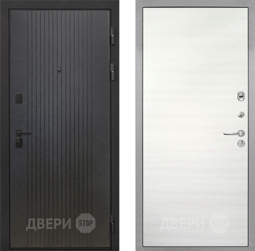 Входная металлическая Дверь Интекрон (INTECRON) Профит Black ФЛ-295 Гладкая Дуб сильвер поперечный в Жуковский