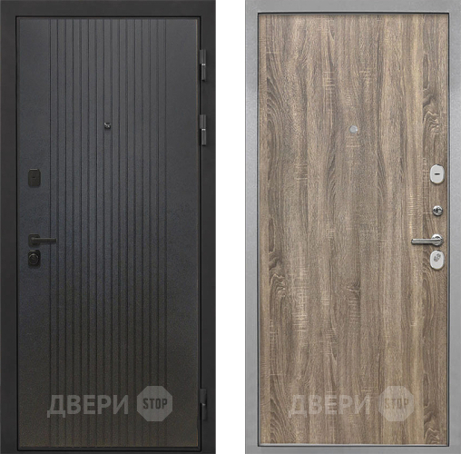 Входная металлическая Дверь Интекрон (INTECRON) Профит Black ФЛ-295 Гладкая Дуб турин в Жуковский