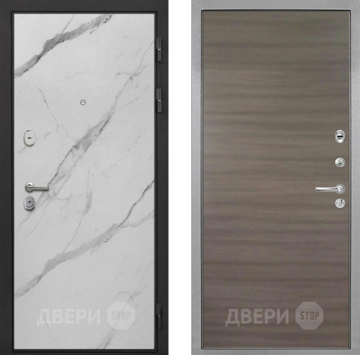 Входная металлическая Дверь Интекрон (INTECRON) Гектор Мрамор Арктик Гладкая Дуб тоскано поперечный в Жуковский