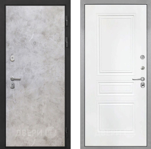 Входная металлическая Дверь Интекрон (INTECRON) Гектор Мрамор Светлый ФЛ-243 Белый матовый в Жуковский