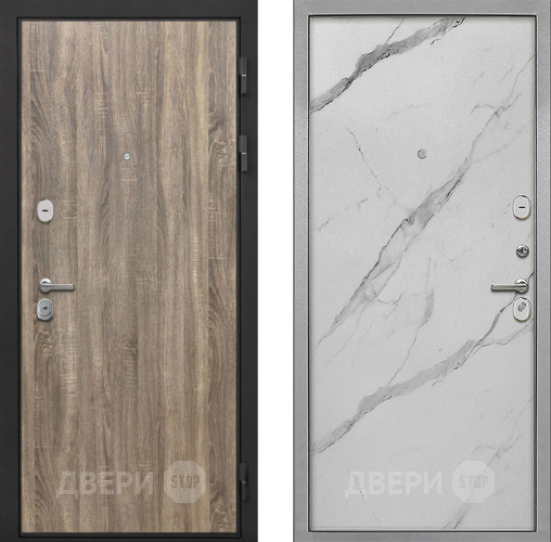Входная металлическая Дверь Интекрон (INTECRON) Гектор Дуб Турин Гладкая Мрамор натуральный арктик в Жуковский