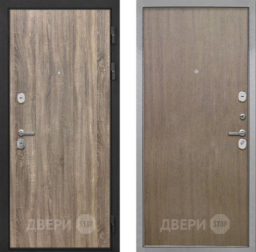 Входная металлическая Дверь Интекрон (INTECRON) Гектор Дуб Турин Гладкая шпон Венге коричневый в Жуковский