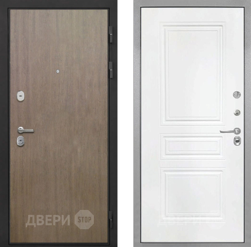 Входная металлическая Дверь Интекрон (INTECRON) Гектор Венге Коричневый ФЛ-243 Белый матовый в Жуковский