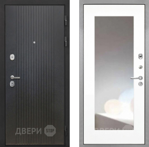Входная металлическая Дверь Интекрон (INTECRON) Гектор ФЛ-295 ФЛЗ-120-М Зеркало Белый матовый в Жуковский