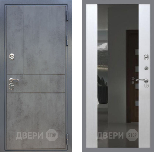 Входная металлическая Дверь Рекс (REX) ФЛ-290 СБ-16 Зеркало Белый ясень в Жуковский