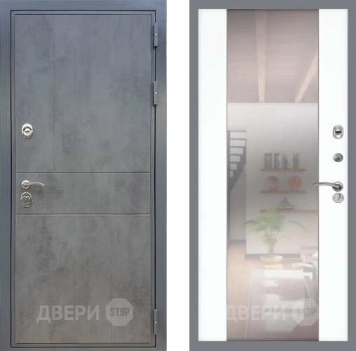 Входная металлическая Дверь Рекс (REX) ФЛ-290 СБ-16 Зеркало Силк Сноу в Жуковский