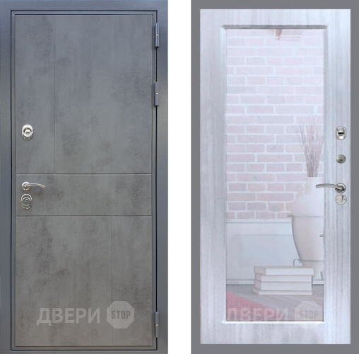 Входная металлическая Дверь Рекс (REX) ФЛ-290 Зеркало Пастораль Сандал белый в Жуковский