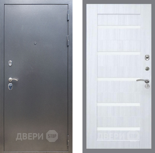 Входная металлическая Дверь Рекс (REX) 11 СБ-14 стекло белое Сандал белый в Жуковский