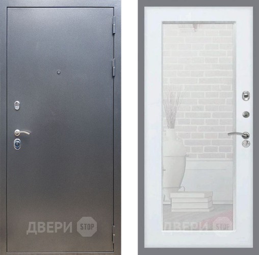 Входная металлическая Дверь Рекс (REX) 11 Зеркало Пастораль Белый ясень в Жуковский