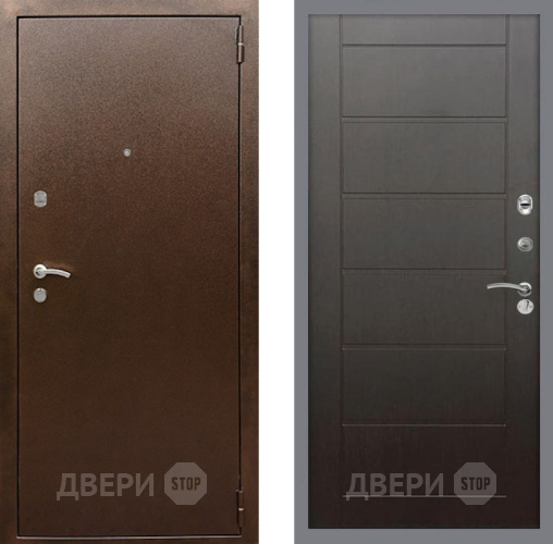 Входная металлическая Дверь Рекс (REX) 1А Медный Антик Сити Венге в Жуковский