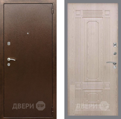 Входная металлическая Дверь Рекс (REX) 1А Медный Антик FL-2 Беленый дуб в Жуковский