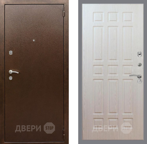 Входная металлическая Дверь Рекс (REX) 1А Медный Антик FL-33 Беленый дуб в Жуковский