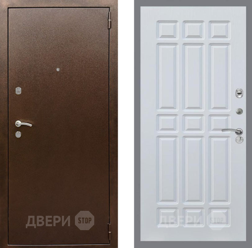 Входная металлическая Дверь Рекс (REX) 1А Медный Антик FL-33 Белый ясень в Жуковский