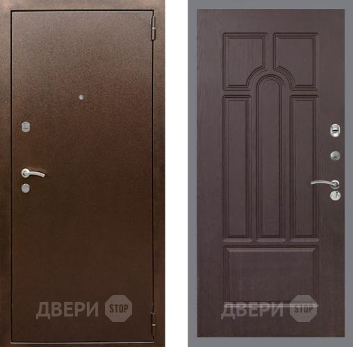 Входная металлическая Дверь Рекс (REX) 1А Медный Антик FL-58 Венге в Жуковский