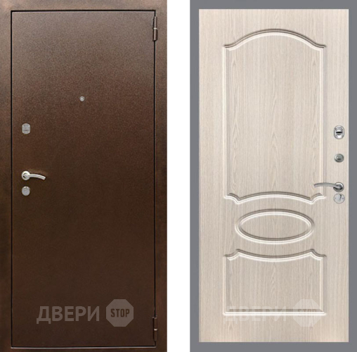Входная металлическая Дверь Рекс (REX) 1А Медный Антик FL-128 Беленый дуб в Жуковский