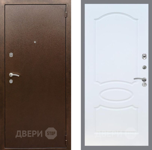 Входная металлическая Дверь Рекс (REX) 1А Медный Антик FL-128 Белый ясень в Жуковский