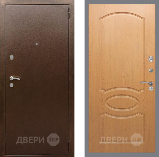 Входная металлическая Дверь Рекс (REX) 1А Медный Антик FL-128 Дуб в Жуковский