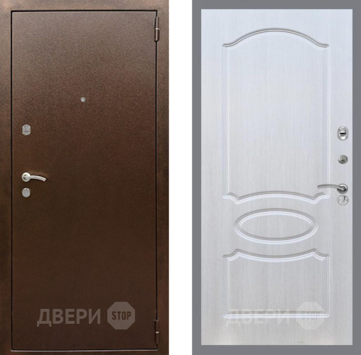 Входная металлическая Дверь Рекс (REX) 1А Медный Антик FL-128 Лиственница беж в Жуковский