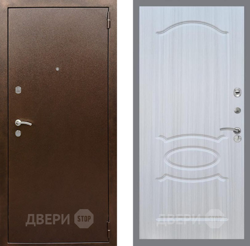 Входная металлическая Дверь Рекс (REX) 1А Медный Антик FL-128 Сандал белый в Жуковский