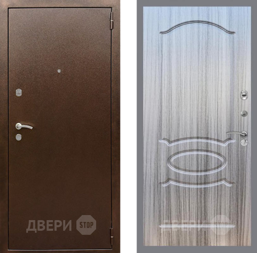 Входная металлическая Дверь Рекс (REX) 1А Медный Антик FL-128 Сандал грей в Жуковский