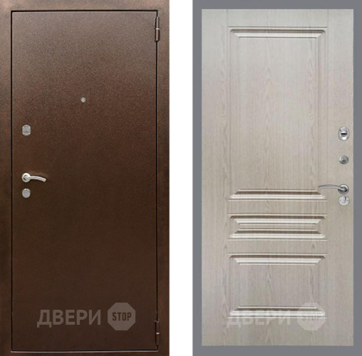 Входная металлическая Дверь Рекс (REX) 1А Медный Антик FL-243 Беленый дуб в Жуковский