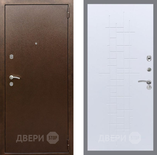 Входная металлическая Дверь Рекс (REX) 1А Медный Антик FL-289 Белый ясень в Жуковский