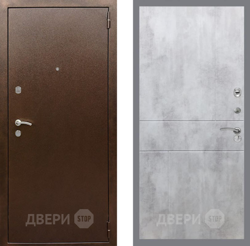Дверь Рекс (REX) 1А Медный Антик FL-290 Бетон светлый в Жуковский